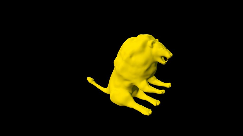 Lion posed