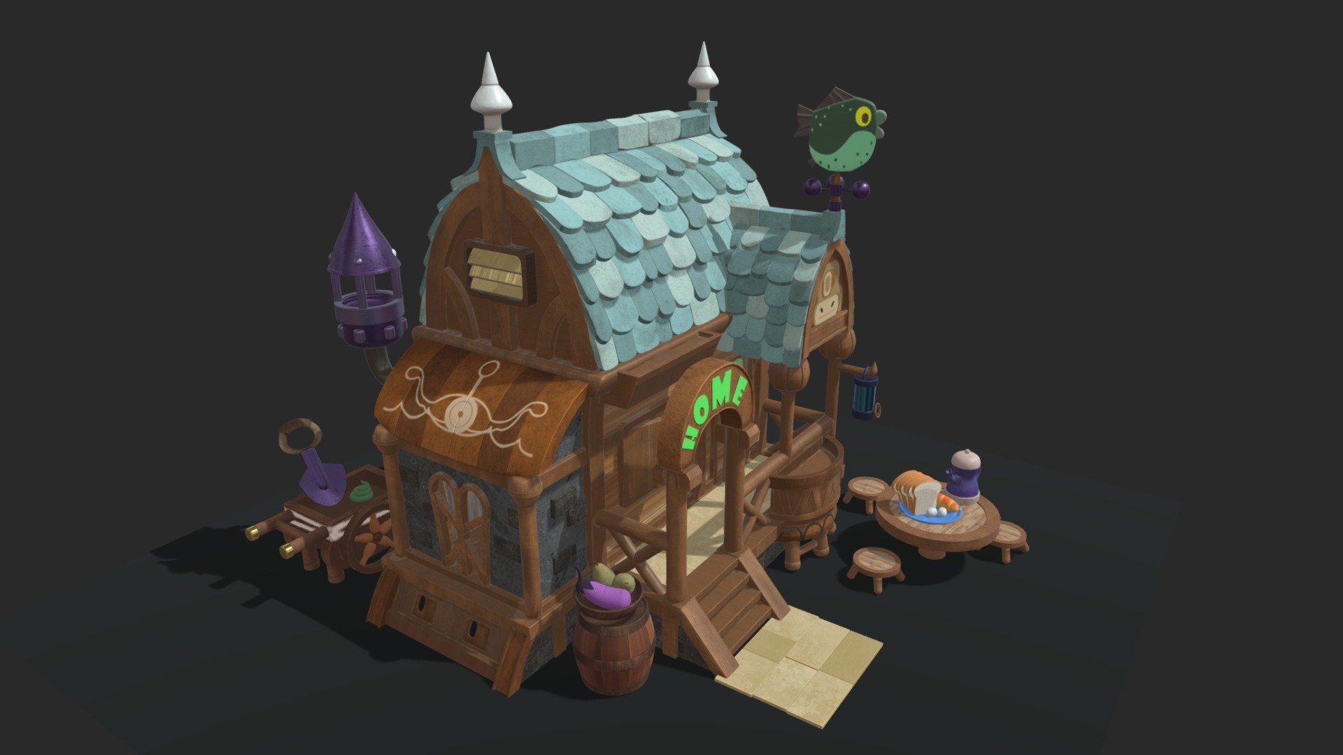 Cartoon House 🏠 - Buy Royalty Free 3D model by YukiTori (@yukitori)  [3b9cfa2]