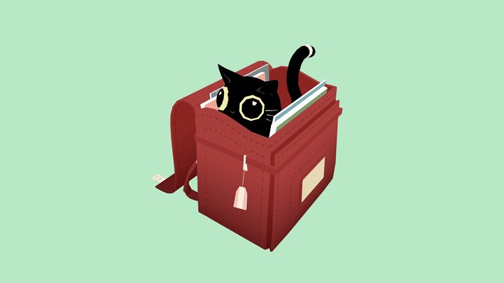 Cat in a Bag 3D Model