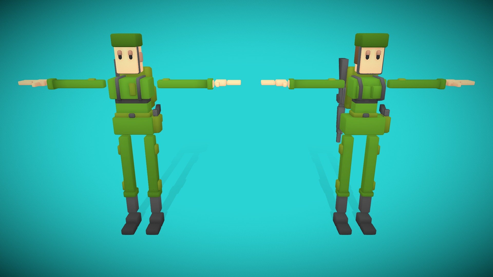 Poxel - Soldier Characters - Rigged - Buy Royalty Free 3D model by ...