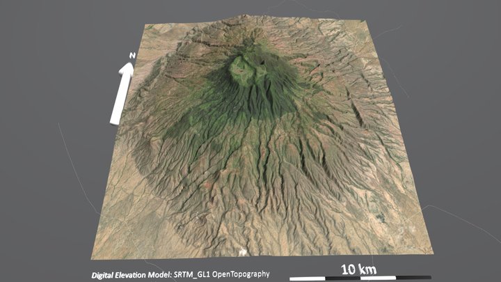Ketumbeine Volcano, Tanzania 3D Model