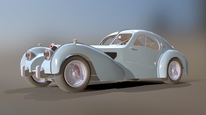 RABUGGI - Bugatti Atlantic Replica 3D Model
