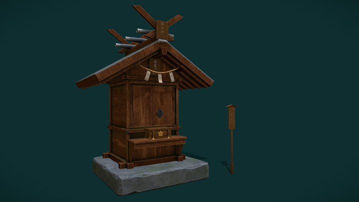 Stylized Japanese altar 3D Model