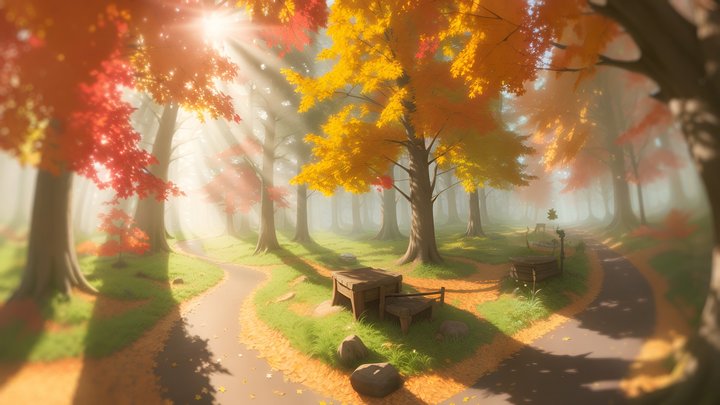 FREE - SkyBox Autumn Forest 3D Model