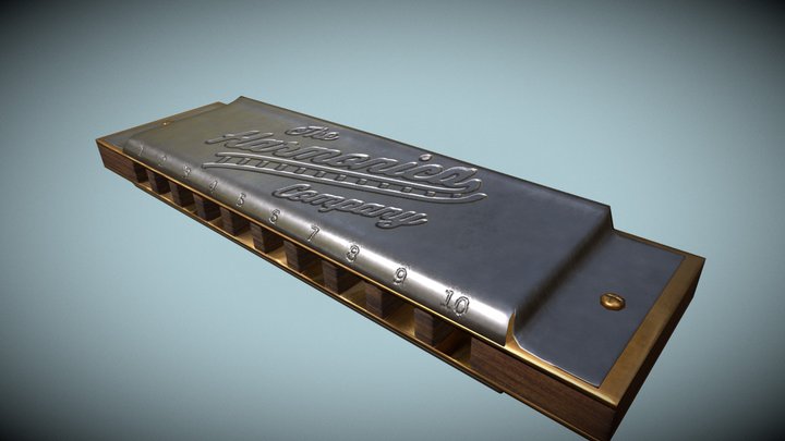 Blues harmonica 3D Model