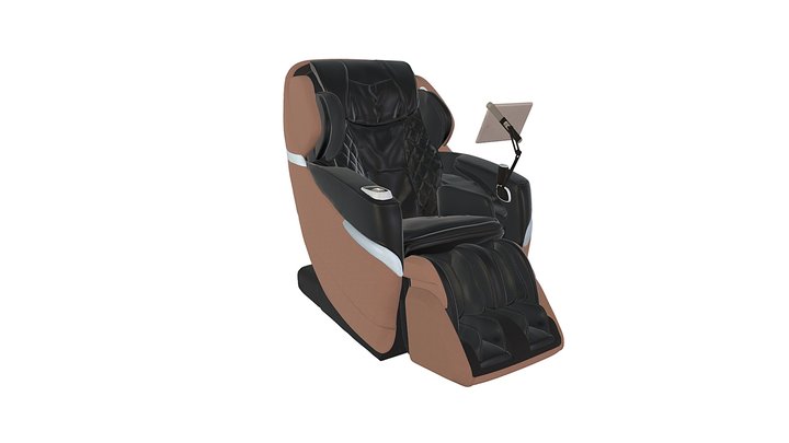 Tan Espresso Massage Chair Animation 3D Model