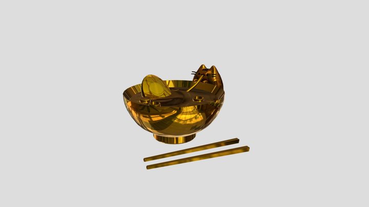 pusheen noodle :3 (gold) – Free 3D Model STL