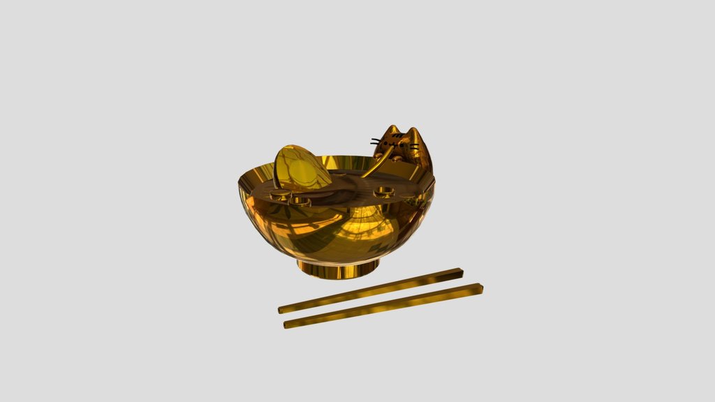 pusheen noodle :3 (gold)