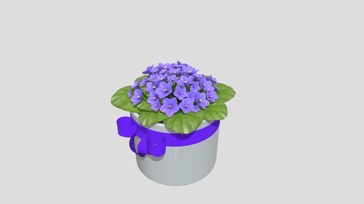 violets vase 3D Model