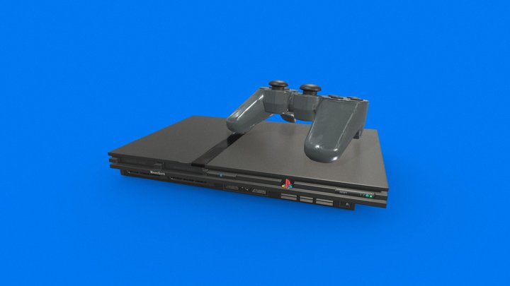 Playstation 2 Slim (Re-upload) 3D Model
