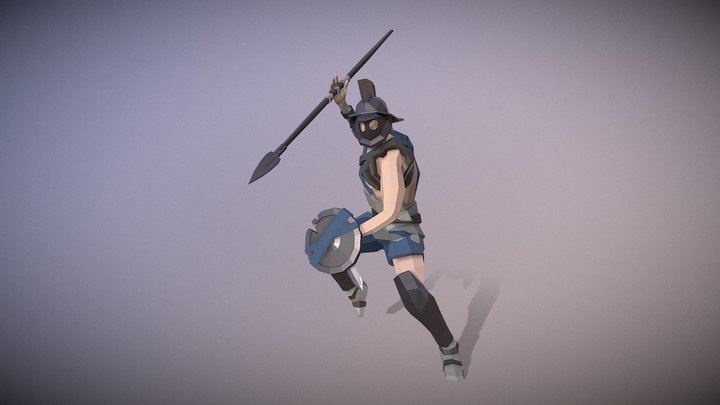 Low-Poly Gladiator 3D Model