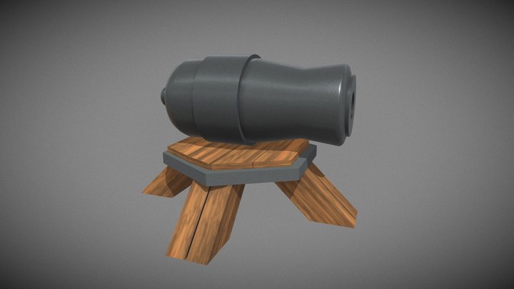Stylized Cannon 3D Model