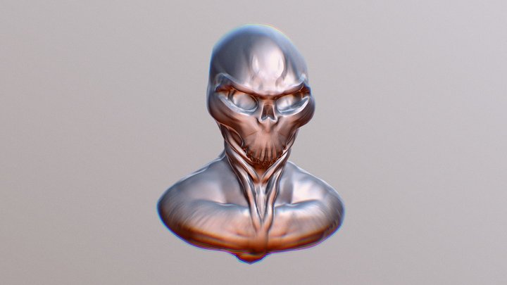 Silence Alien Bust 3D Model