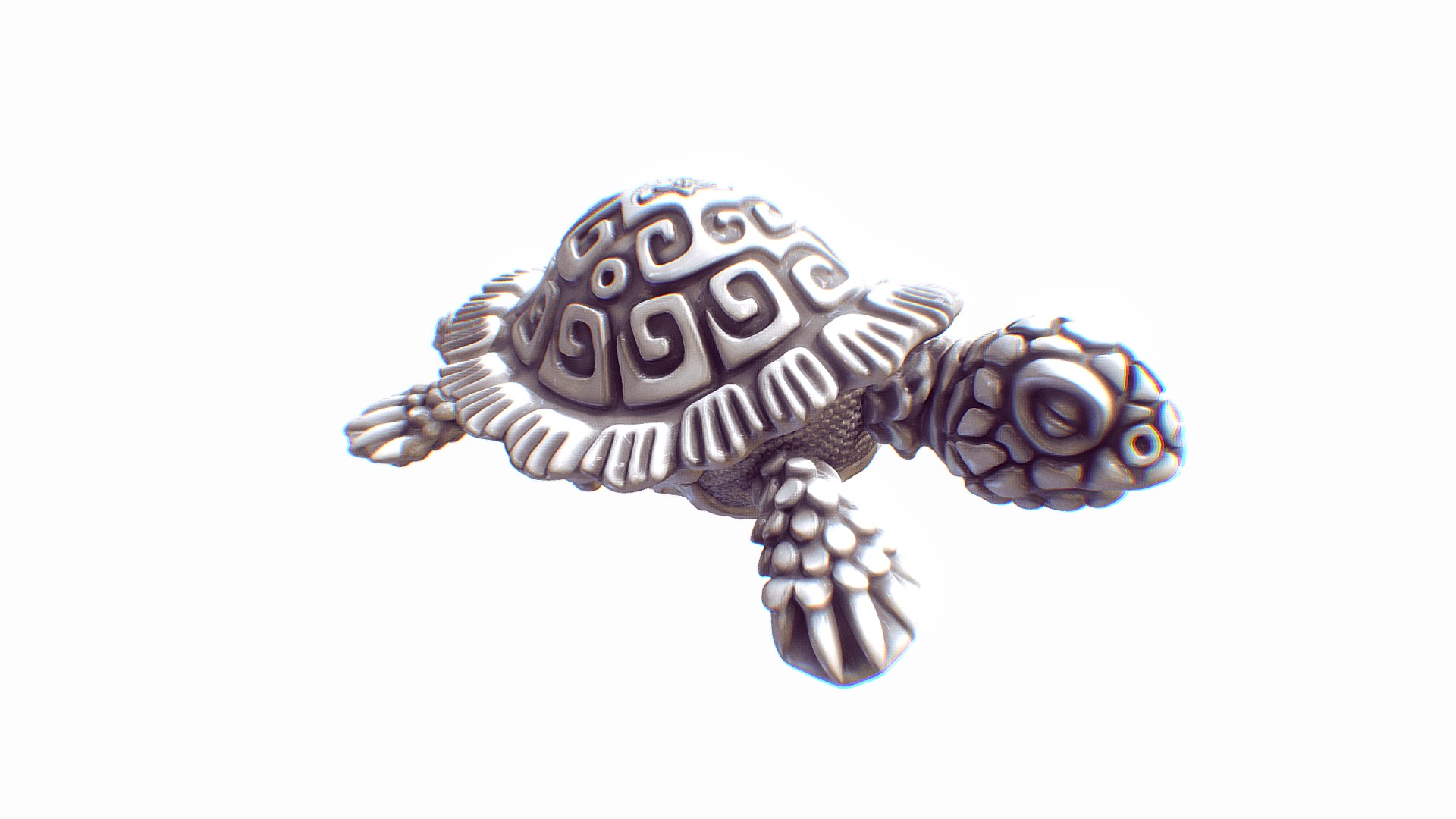 3D model Turtle - This is a 3D model of the Turtle. The 3D model is about a colorful snake with a white background.
