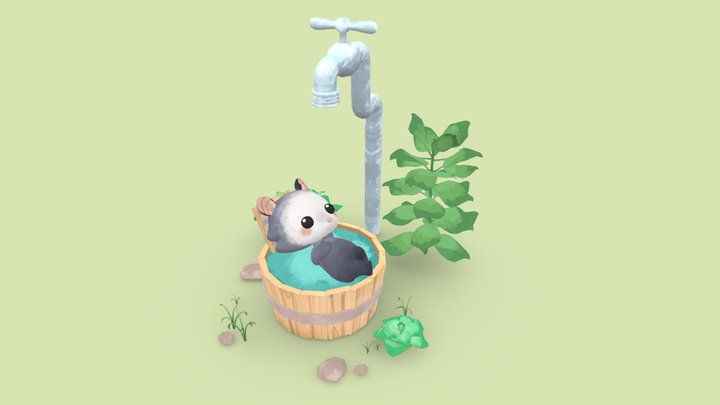 Cute possum / Zarigüeya 3D Model