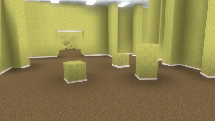 Backrooms Cubes Room 3D Model