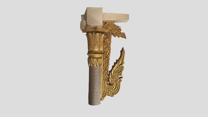 Mẫu Rồng Kèm đầu Cột Tầng 4 3D Model