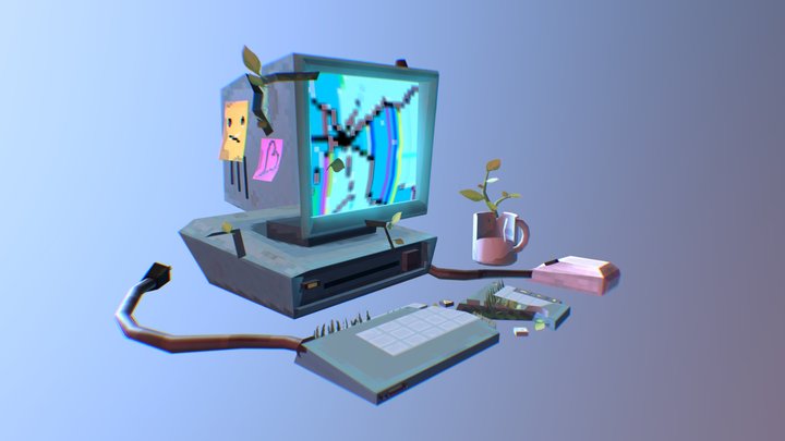 Overgrown desktop 3D Model