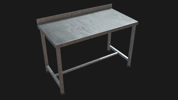 Stainless steel table 3D Model
