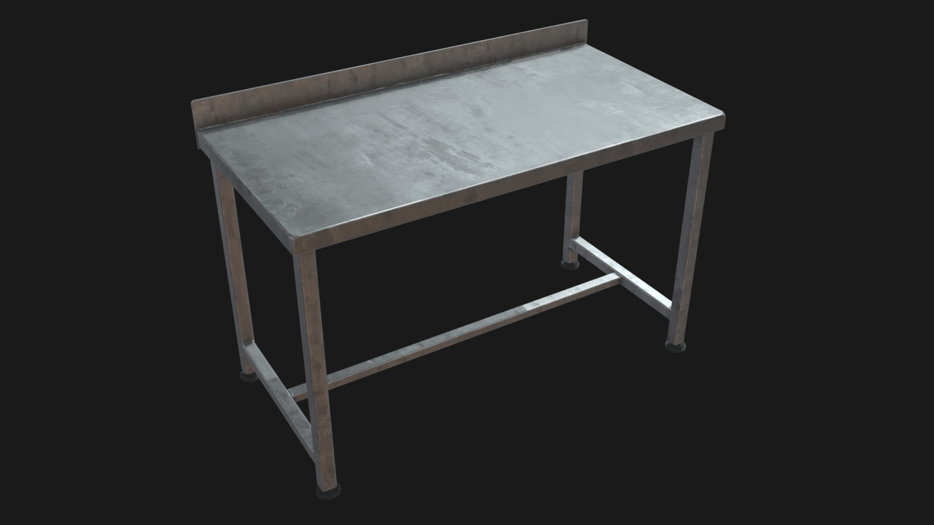 3D model Stainless steel table - This is a 3D model of the Stainless steel table. The 3D model is about a wooden table with a white cover.