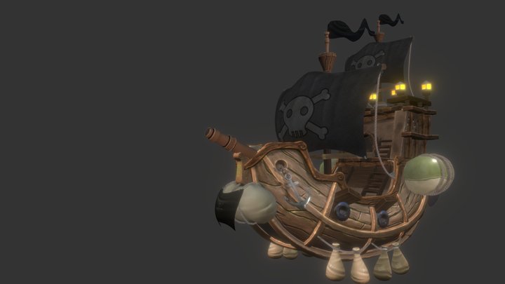 Flying Pirate Ship 3D Model