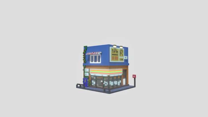 Voxel Convinient Store 3D Model