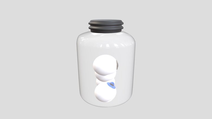 Low-Poly Glass Jar of Eyes | 3D Asset 3D Model