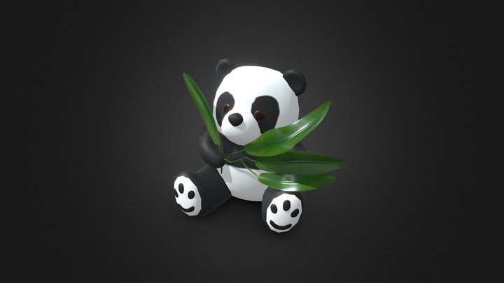 S00055 Panda Toy with Aloe 3D Model