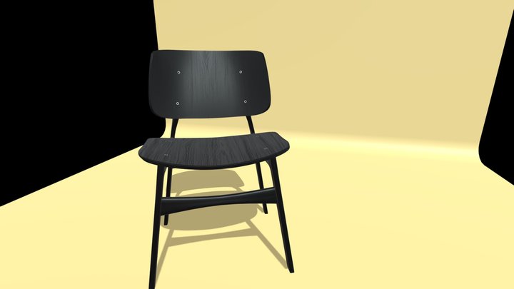 Contemporary Wooden Chair Design 3D Model