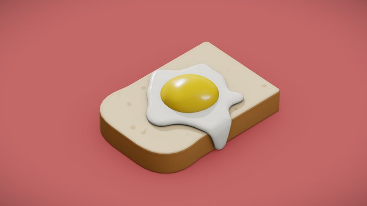Egg Toast 3D Model