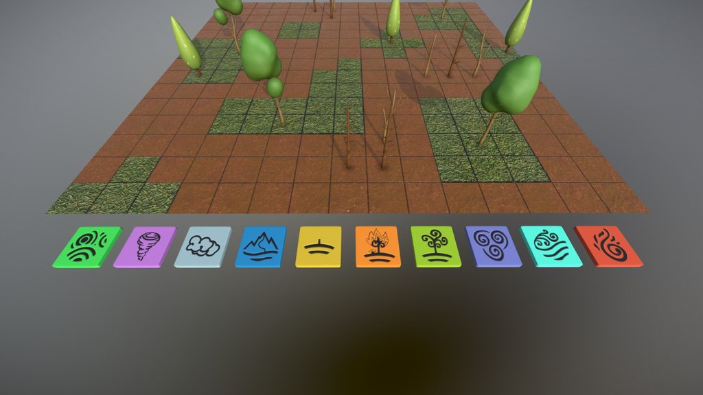 Board and Pieces for Elemental Collapse