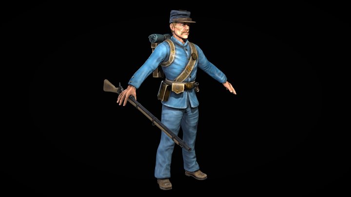 Union soldier - free game asset – Kostenloses 3D-Modell STL