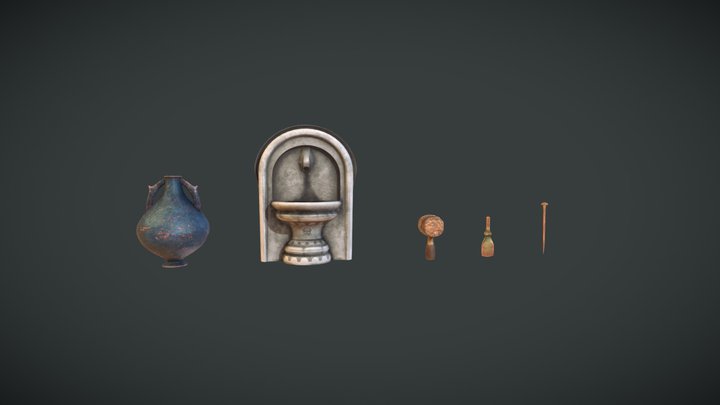 Environmental props, roman empire masonry tools. 3D Model