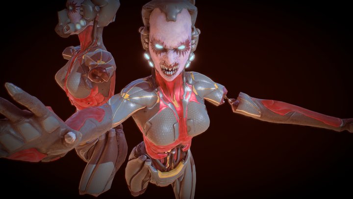 Zombie-cyber-cyborg-horror-survival-gameasset 3D models - Sketchfab