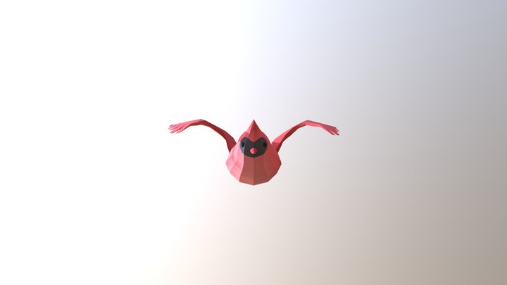 Red Bird Fly 3D Model