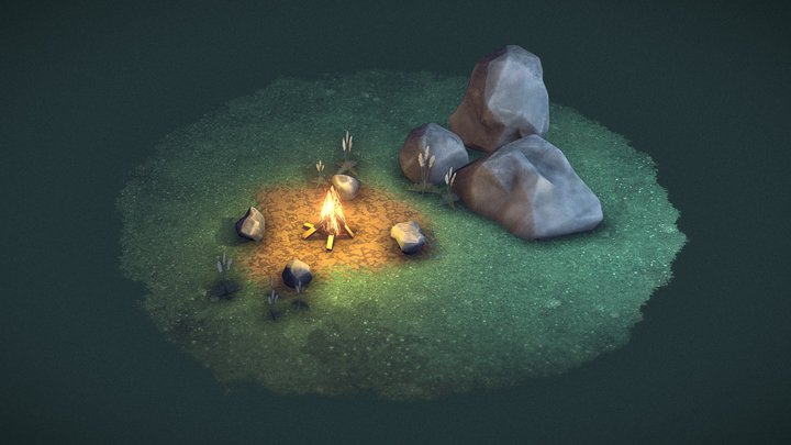 Cozy Campfire - Shape Key Animation 3D Model