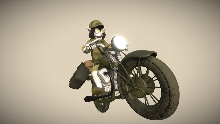Marylin Spike on a bike 3D Model