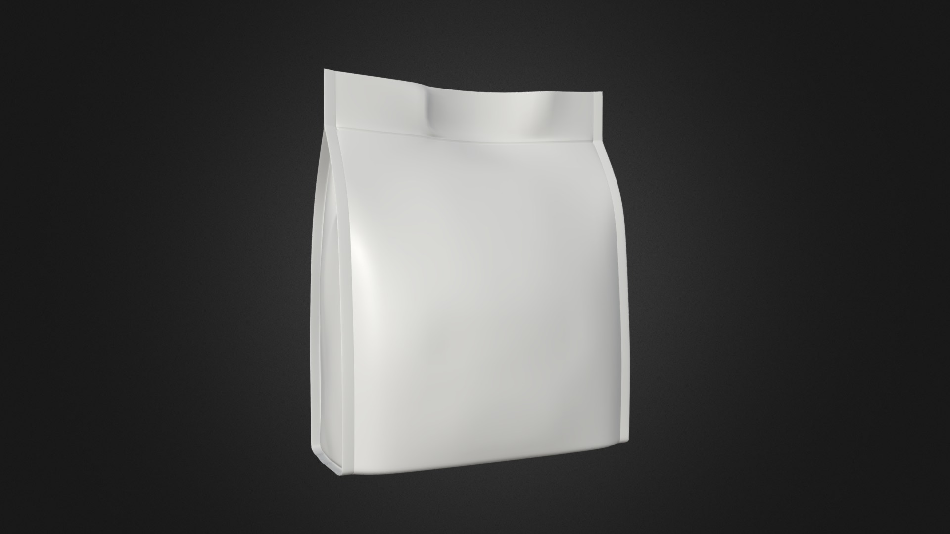 3D model pet pouch bag 03 - This is a 3D model of the pet pouch bag 03. The 3D model is about a white square with a black background.