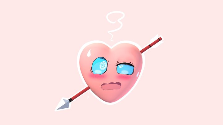 Arrow Through The Heart 3D Model