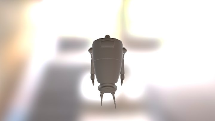 Orange Robot Walk 3D Model