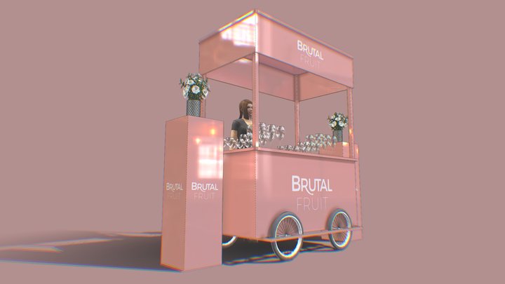 Brutal Fruit Cart 3D Model