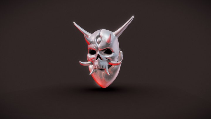 AI Generated Zukotsu Oni Mempo 3D Sculpt 3D Model