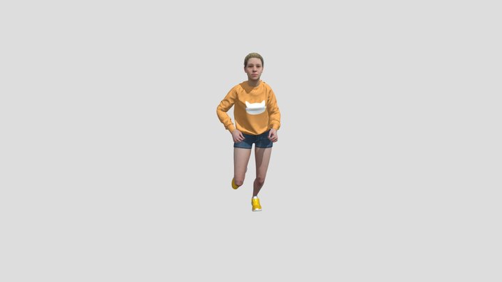 Female Running 3D Model