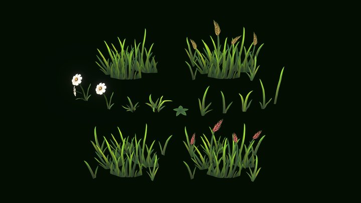 Stylized Foliage 3D Model