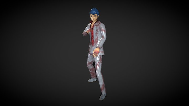Makoto Yuki Dressed Like A Yakuza (Textured) 3D Model