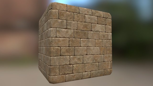 Medieval Brick Wall Texture 001 3D Model