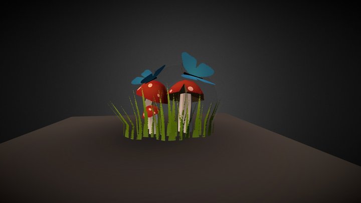 Mushroom Scene 3D Model