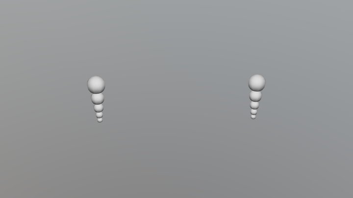 Tiered Pearl Dangle Earrings 3D Model
