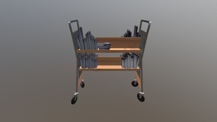 Library Cart Nanda 3 3D Model