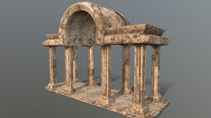 FREE Ruined Abandoned Ancient Building 3D Model